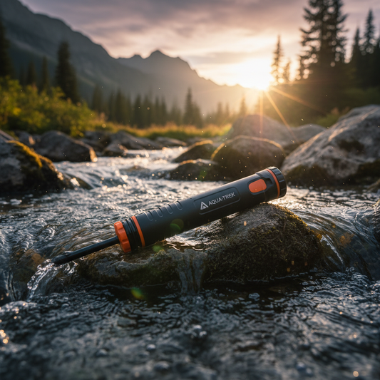 OutpostKit Survival Water Filter Straw by mountain stream